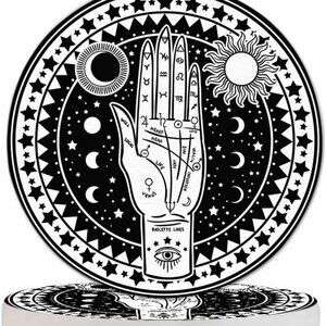 Fortune Teller Hand Coasters Set for Wood Table Palmistry Diagram Fate Mystic Oc